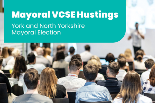 Graphic promoting Mayoral VCSE hustings event