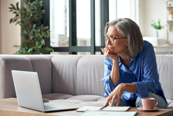 lady using laptop