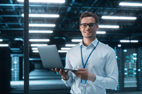 man with laptop