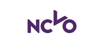The image shows the NCVO logo, featuring the letters NCVO in bold, modern purple font with the V styled as a tick. The background is white.