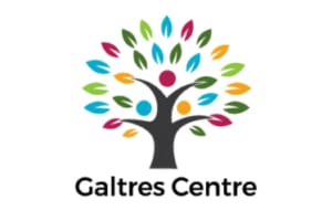 Logo of Galtres Centre in Easingwold, showing a stylised tree with colourful leaves and three abstract human figures in the branches. The words Galtres Centre appear below the tree.