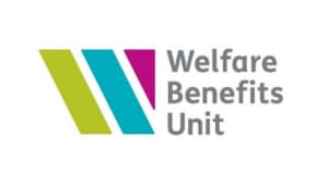 The logo for Welfare Benefits Unit features three diagonal bars—two green and one magenta—forming a stylised W next to grey text, highlighting Welfare Benefits and Freelance Advisers in York on a white background.