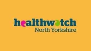 The Healthwatch North Yorkshire logo, with colourful pink and green letters on a yellow background, reflects the vibrant work of our Projects & Engagement Officer in supporting local health initiatives.