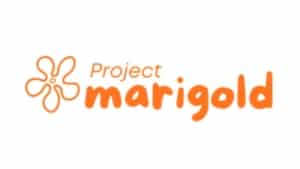 Orange text reads Project Marigold next to a simple orange marigold flower illustration, all on a white background—a fresh look that reflects the Ryedale Trustees’ commitment to the Project Marigold initiative.